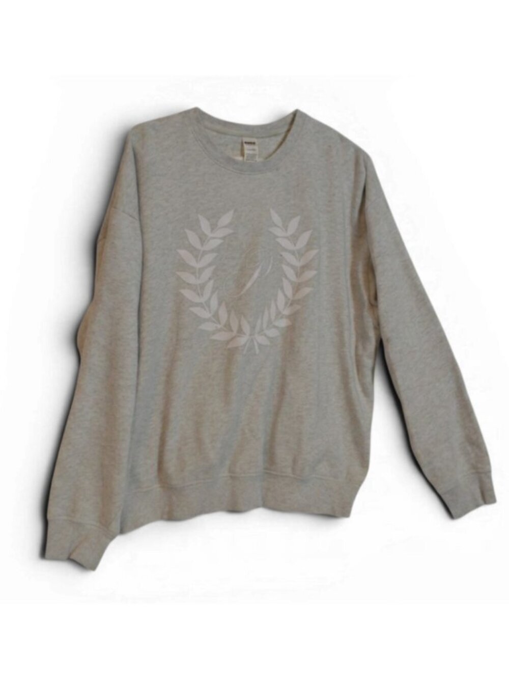 Victoria's Secret PINK Womens L Gray Crewneck Sweatshirt Laurel Logo Pullover